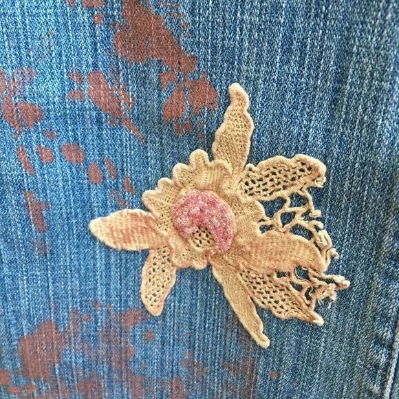 VINTAGE SWITCH‎ USA HIPPIE EMBROIDERED JEANS - Picture 9 of 13
